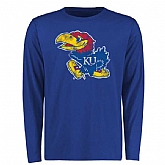 Kansas Jayhawks Big x26 Tall Classic Primary Long Sleeve WEM T-Shirt - Royal Blue,baseball caps,new era cap wholesale,wholesale hats
